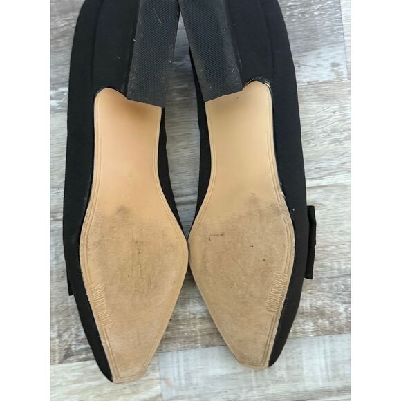 Mootsies Tootsies Elegant Black Bow Flats Classic Pointed Toe SlipOn Loafers 11 - Picture 5 of 7